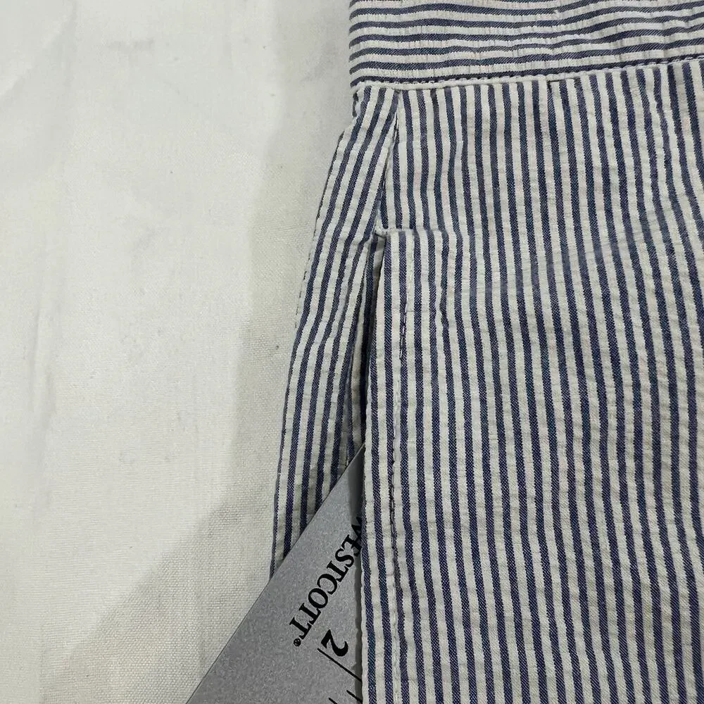 J. Crew Shorts Mens 36 Blue White Seersucker Cotton Striped Summer Classic‎